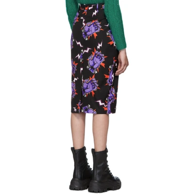 Shop Prada Black Universal Studios Edition Hands Pencil Skirt In Viola