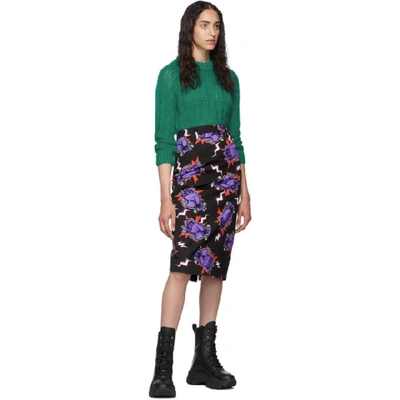 Shop Prada Black Universal Studios Edition Hands Pencil Skirt In Viola