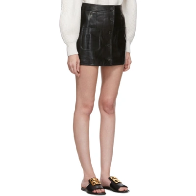 Shop Givenchy Black Leather Miniskirt In 001 Black