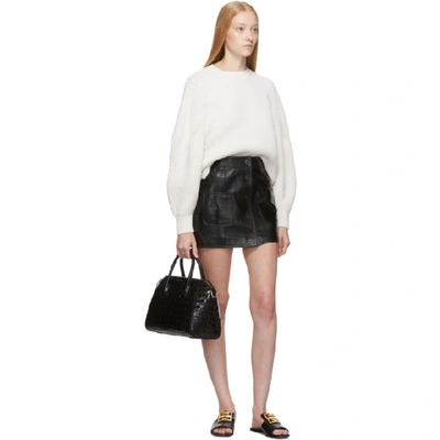 Shop Givenchy Black Leather Miniskirt In 001 Black