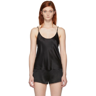 Shop La Perla Black Silk Satin Camisole In 0002 Black