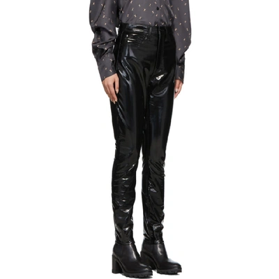 Shop Rag & Bone Black High-rise Vinyl Skinny Trousers In 1 Black