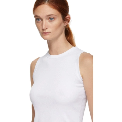 Shop Aries White Ribbed Tank Top