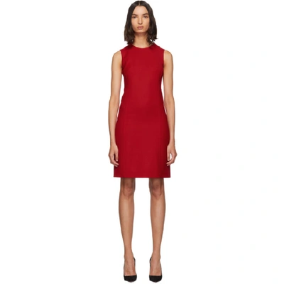 Shop Dolce & Gabbana Dolce And Gabbana Red Short Crepe Dress In R0026 Borde