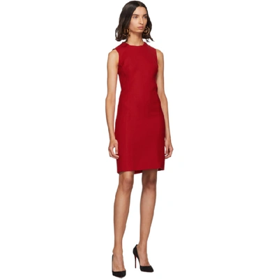 Shop Dolce & Gabbana Dolce And Gabbana Red Short Crepe Dress In R0026 Borde