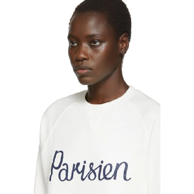 Shop Maison Kitsuné Maison Kitsune White Parisien Sweatshirt