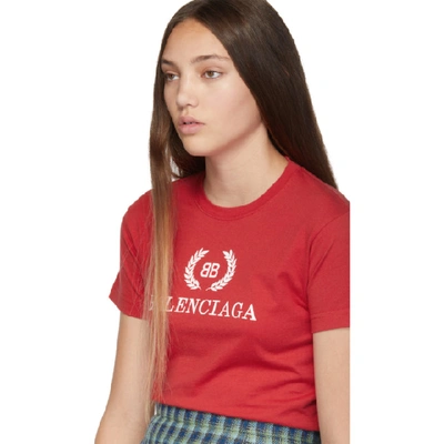 Shop Balenciaga Red Bb T-shirt In 6400 Red