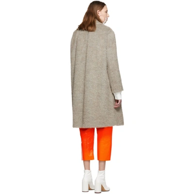 Shop Mm6 Maison Margiela Beige Wool Melange Coat In 115m Done