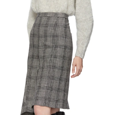 Shop Isabel Marant Black And White Diesty Checked Suit Skirt In Bkec Black/