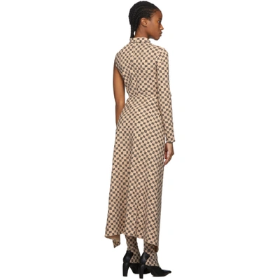 Shop Misbhv Beige Monogram Single-sleeve Dress