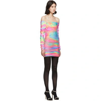 Shop Sies Marjan Multicolor Tie-dye Glitter Jolene Off-shoulder Dress In Y/pmu Multi