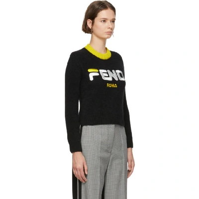 Shop Fendi Black  Mania Cropped Sweater