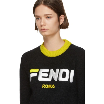 Shop Fendi Black  Mania Cropped Sweater