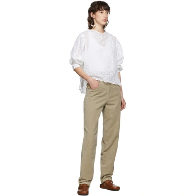 Shop Isabel Marant Beige Relaxed Debora Trousers In 60ma Mastic