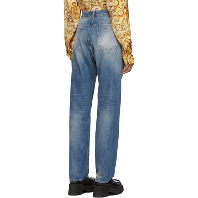 Shop Martine Rose Indigo Zip Crotch Jeans