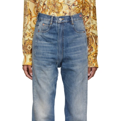 Shop Martine Rose Indigo Zip Crotch Jeans