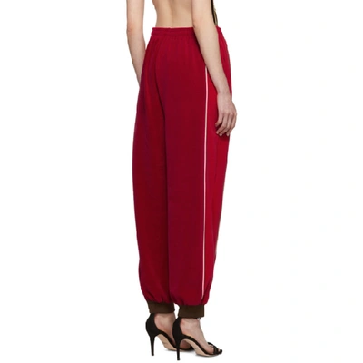 Shop Gucci Red Chenille Drawstring Lounge Pants In 6432 Red