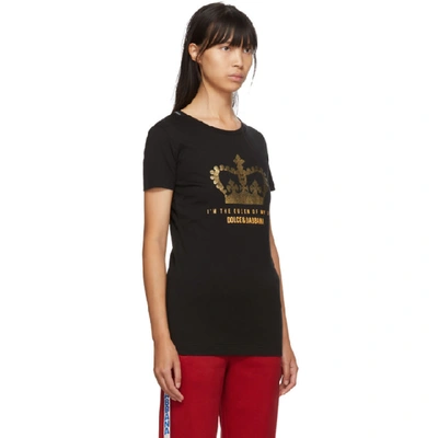 Shop Dolce & Gabbana Dolce And Gabbana Black Crown Logo T-shirt In N0000 Black