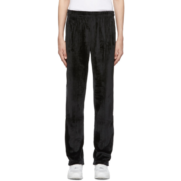 black velour track pants