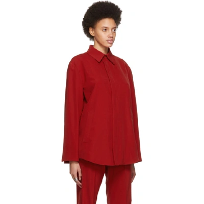 Shop Balenciaga Red Tailored Shirt In 6400 Red