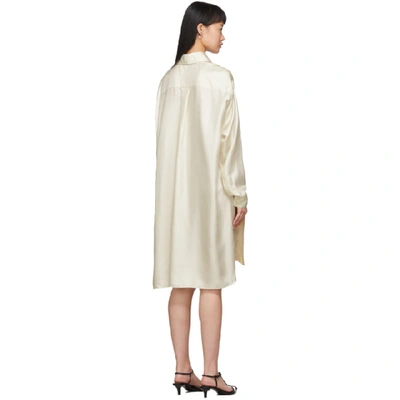 Shop Lanvin Off-white Babar Edition Silk Shirt Dress In S1 Multicol