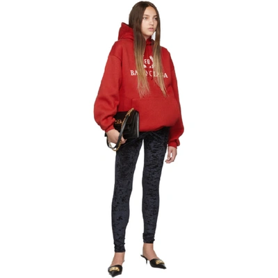 Shop Balenciaga Red Bb Hoodie In 6400 Red