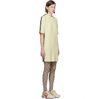 Shop Gucci Off-white Cady Short Dress In 9992 Ivory
