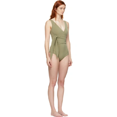 Shop Lisa Marie Fernandez Green Dree Louise One-piece Swimsuit In Olive