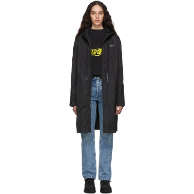 Shop Off-white Black And Silver Unfinished Raincoat In Blk/silver