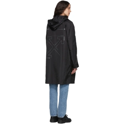 Shop Off-white Black And Silver Unfinished Raincoat In Blk/silver