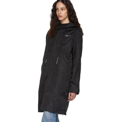 Shop Off-white Black And Silver Unfinished Raincoat In Blk/silver