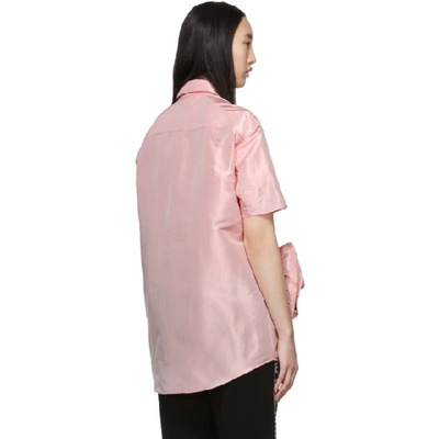 MIU MIU 粉色塔夫绸玫瑰衬衫