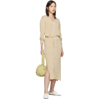 Shop Lemaire Beige Cardigan Dress In 245 Ginger