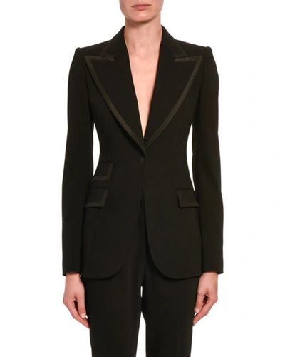Shop Dolce & Gabbana Wool Single-breasted Jacket In Black