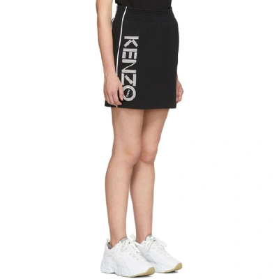 Shop Kenzo Black And White Sport Logo Miniskirt In 99 -black