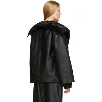 Shop Totême Toteme Reversible Black Leather Annecy Jacket In 200 Black