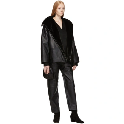 Shop Totême Toteme Reversible Black Leather Annecy Jacket In 200 Black