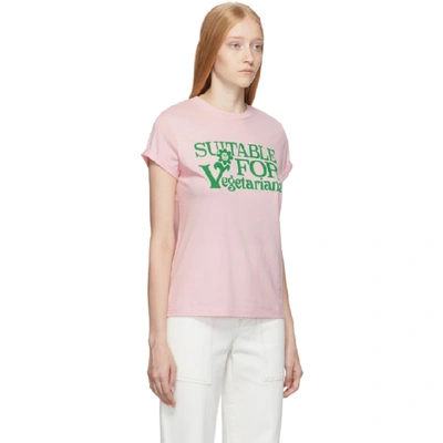Shop Stella Mccartney Pink Suitable For Vegetarians T-shirt In 6901 Pink