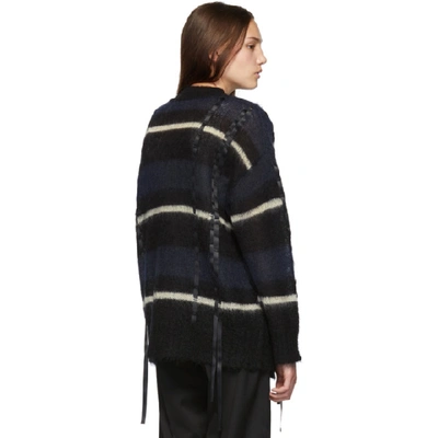 Shop 3.1 Phillip Lim / フィリップ リム 3.1 Phillip Lim Black And Navy Stripe Cardigan In Bl027 Blk N