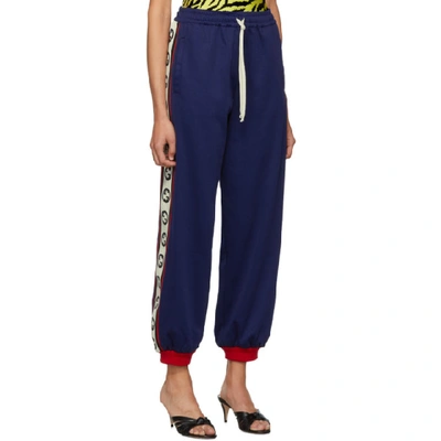 Shop Gucci Blue Gg Lounge Pants In Royal