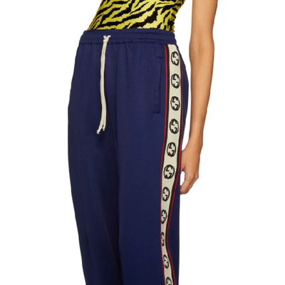 Shop Gucci Blue Gg Lounge Pants In Royal