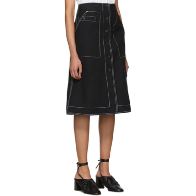 3.1 PHILLIP LIM 黑色 WOOLMARK 斜纹高腰半身裙