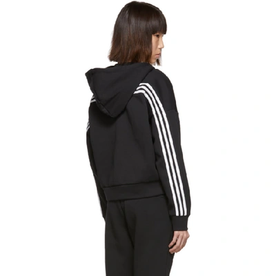 Shop Adidas Originals Black 3-stripes Athletics Hoodie In Black/white