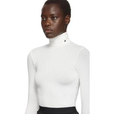 Shop Ambush White Logo Long Sleeve Turtleneck