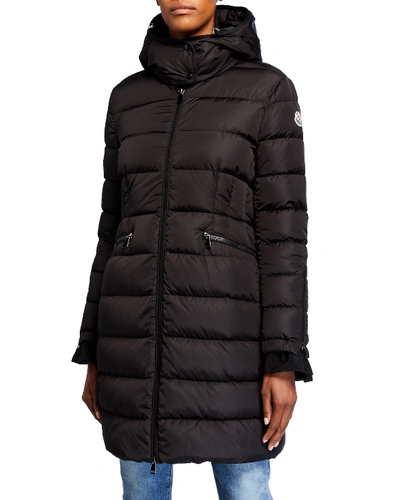 Shop Moncler Betulong A-line Puffer Jacket In Black