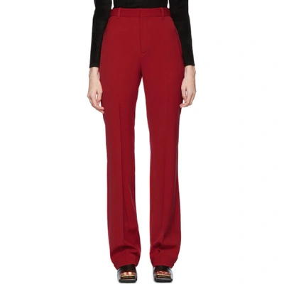 Shop Balenciaga Red Tailored Trousers In 6010 Masai