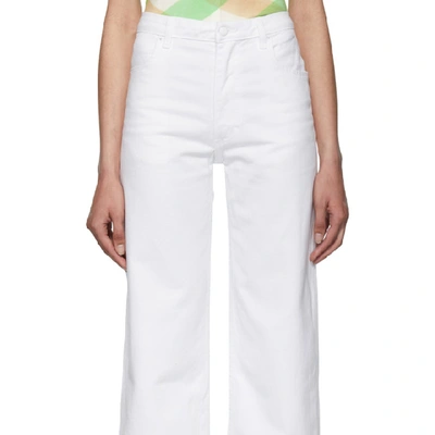 Shop Eckhaus Latta White Wide Leg Jeans