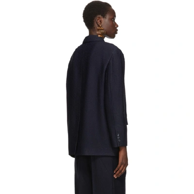 Shop Jacquemus Navy La Veste Moyo Blazer In Dark Navy