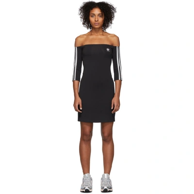 Shop Adidas Originals Black Off-the-shoulder Dress