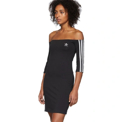 Shop Adidas Originals Black Off-the-shoulder Dress